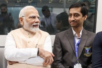 A photo of me with the Prime Minister of India